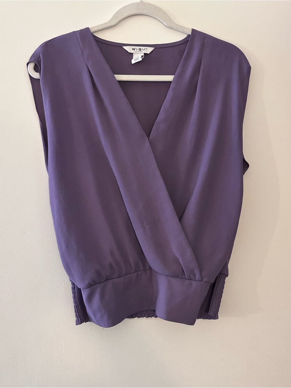 White House Black Market Sleeveless Purple Surplice Blouse